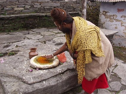 Sandalwood paste tilak, Tungnath temple, Uttarakhand