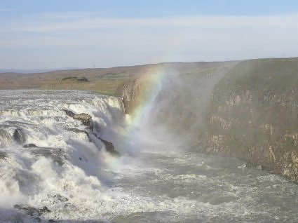 Waterfall and rainbow, Iceland