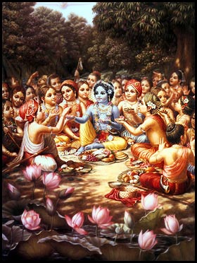 Krishna picnic in Vrindavan