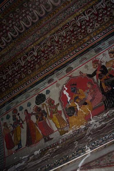 Lord Rama, wall painting, Orchha, madhya Pradesh, India