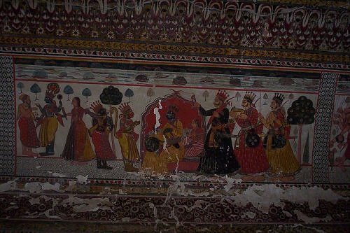 wall painting, Orchha, Madhya Pradesh, India
