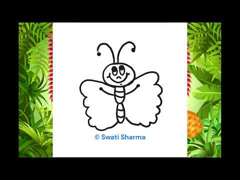 How to draw a Butterfly, Drawing Lesson, Spring Art Plan for Second Grade Students