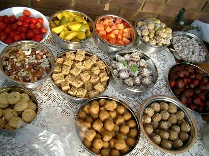 Indian sweets and fruit