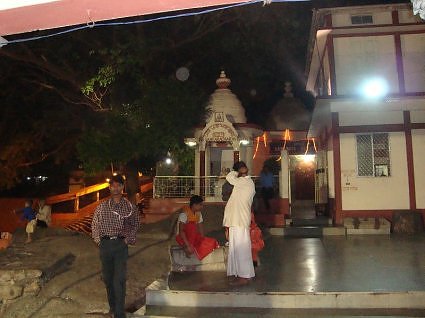 Priests in leisure time at night, Kamakha devi temple, Guwahati, Assam