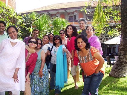 Umesh Chandra, meenakshi Bahadur, Shailly Shukla,, Pratima kapoor, Suparna Chatterjee, Rehana Ali Ameer, Dr Urvashi sahni, Sangita Gupta, Usha Manocha and saroj Singh enjoying in Bali