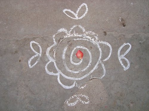 Chalk Rangoli design 